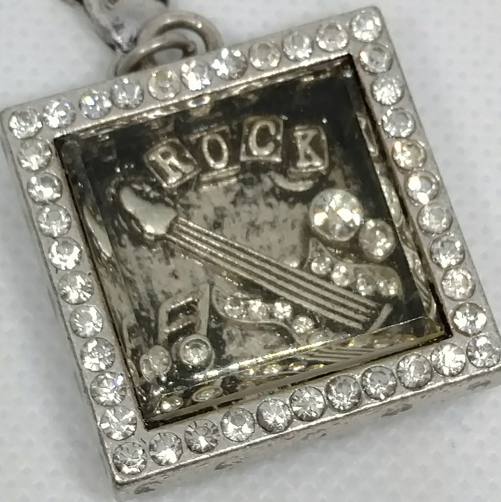 Rhinestone rock shadow box purse charm